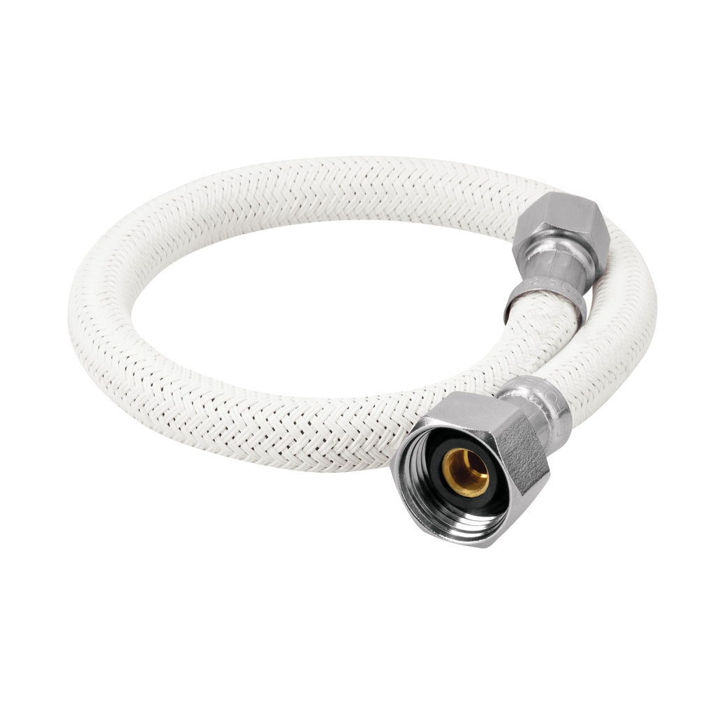 [45491] MANGUERA LAVABO/FREGADERO VINILO GRIS 1/2 PLG. X 3/8 PLG. 40 CM