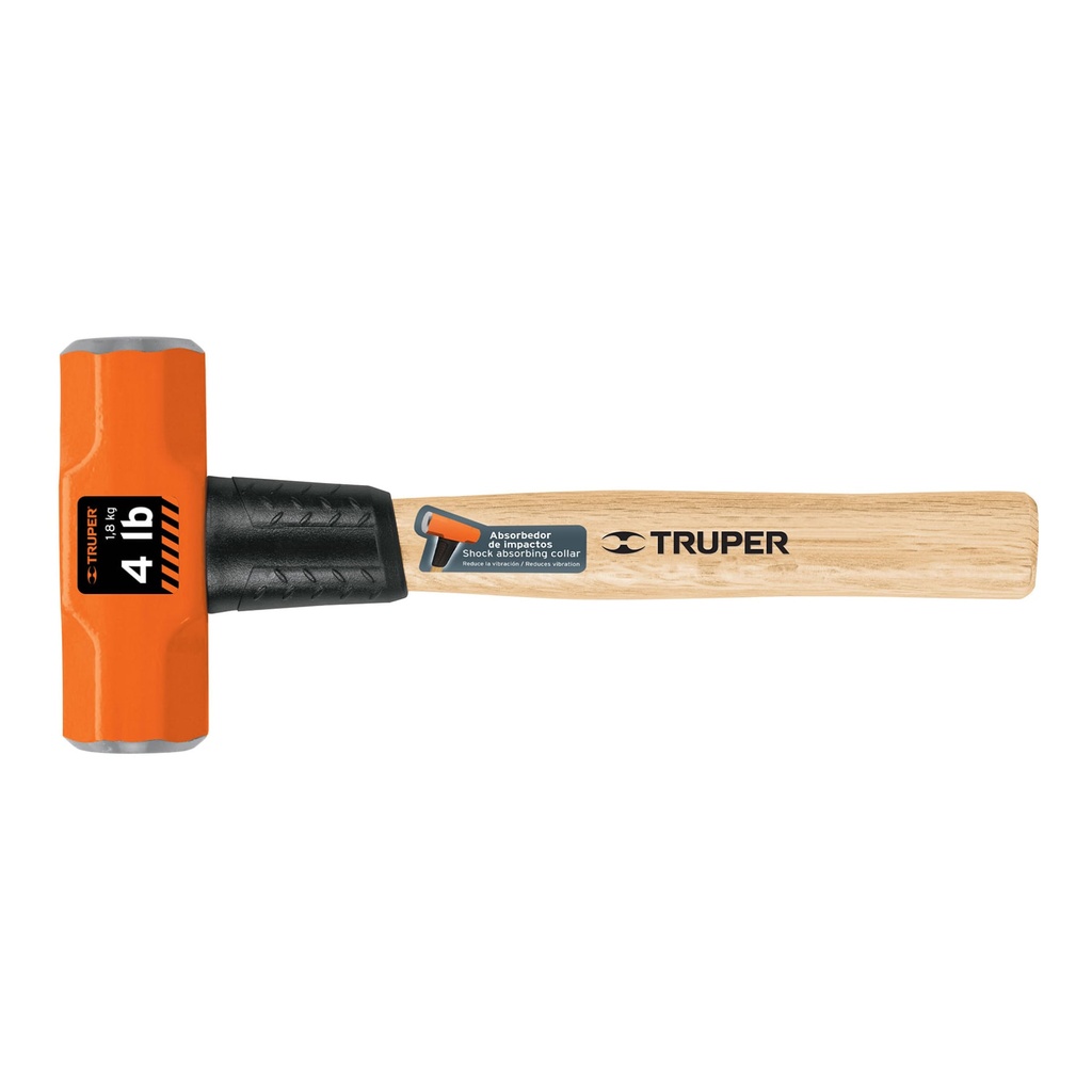 [16508] MARRO OCTAGONAL 4 LB MANGO DE MADERA 12 PLG. TRUPER