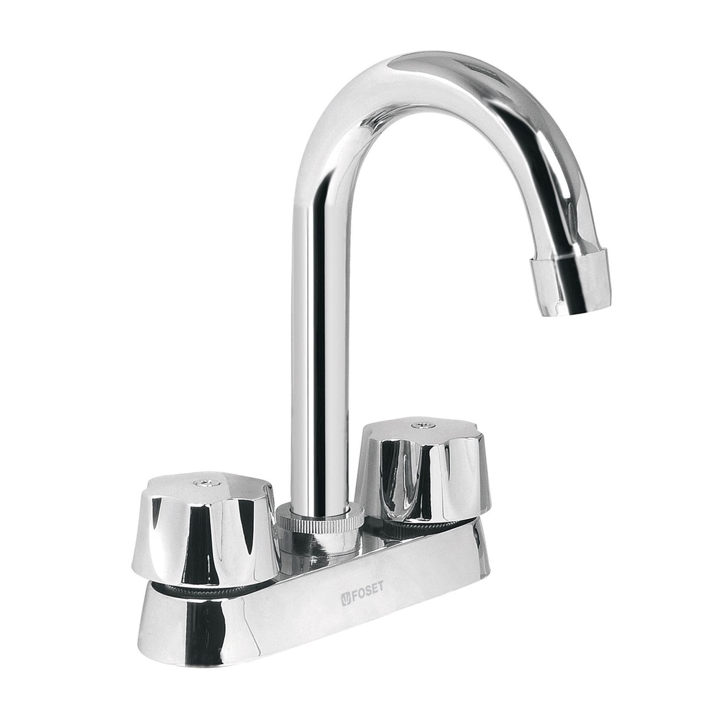 [49275] MEZCLADORA 4 PLG. PARA LAVABO CUELLO BAR CARTUCHO CERÁMICO