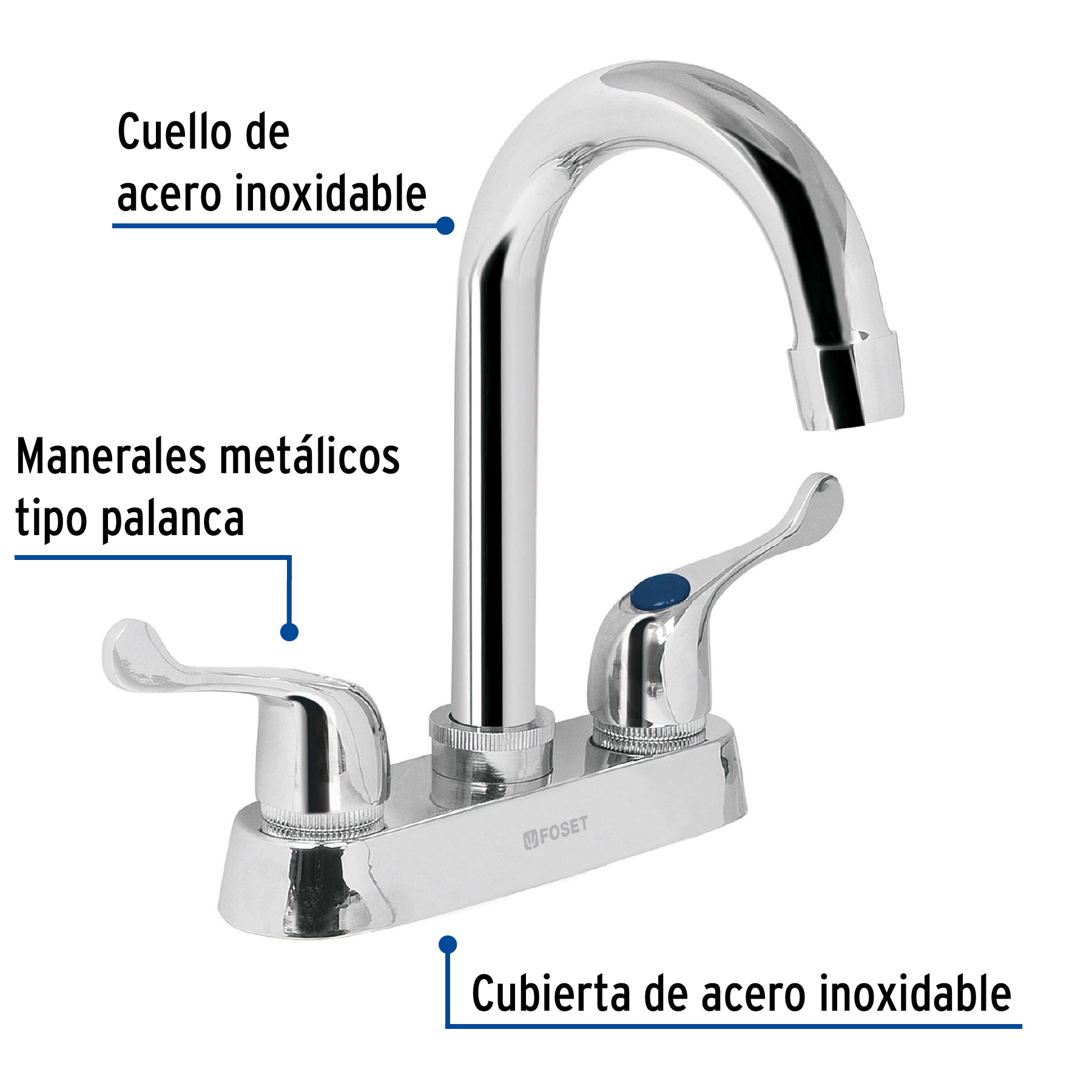 [49280] MEZCLADORA 4 PLG. PARA LAVABO CUELLO BAR MANERALES PALANCA