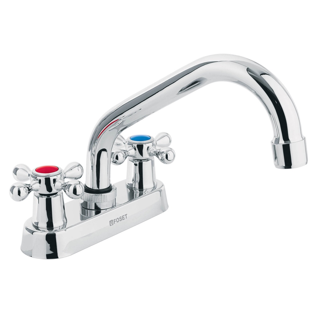 [47688] MEZCLADORA 4 PLG. PARA LAVABO CUELLO TUBULAR MANERALES CRUCETA