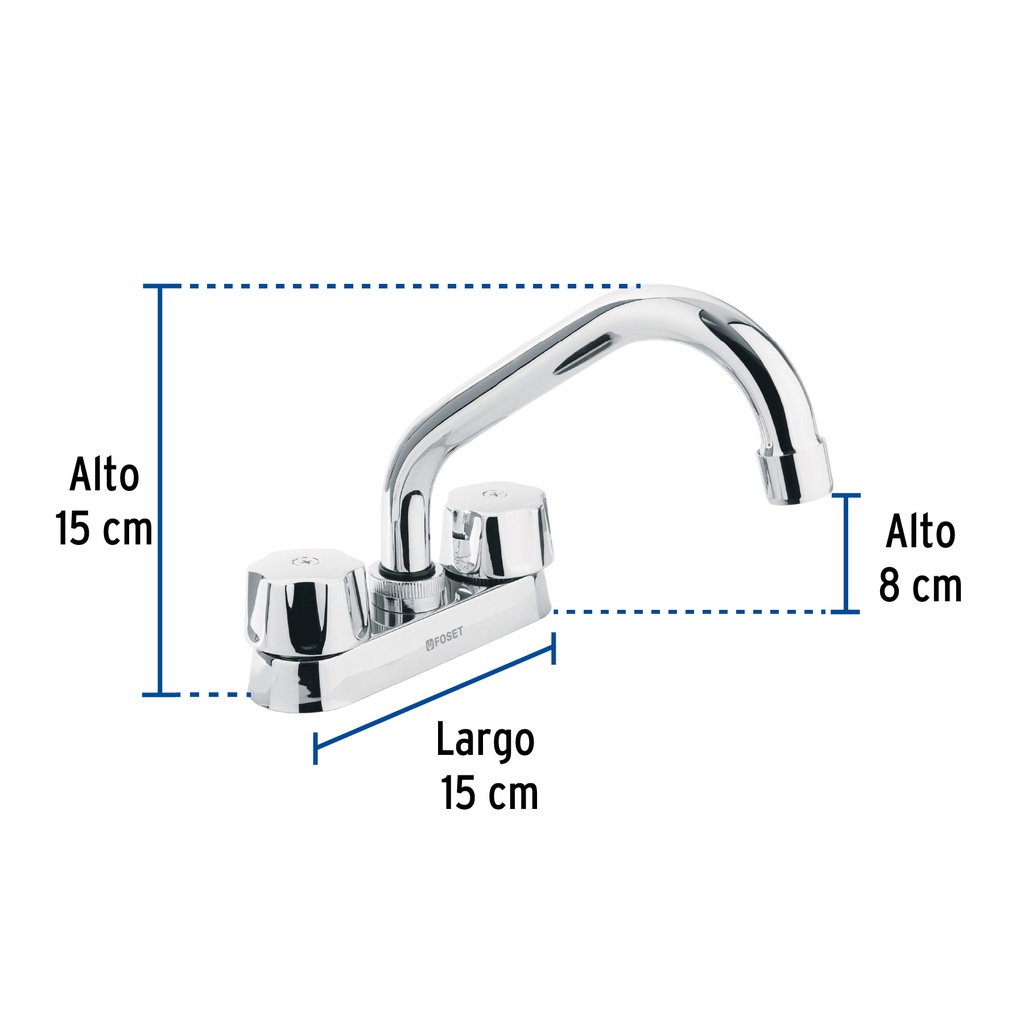 [47683] MEZCLADORA 4 PLG. PARA LAVABO TUBULAR CARTUCHO CERÁMICO