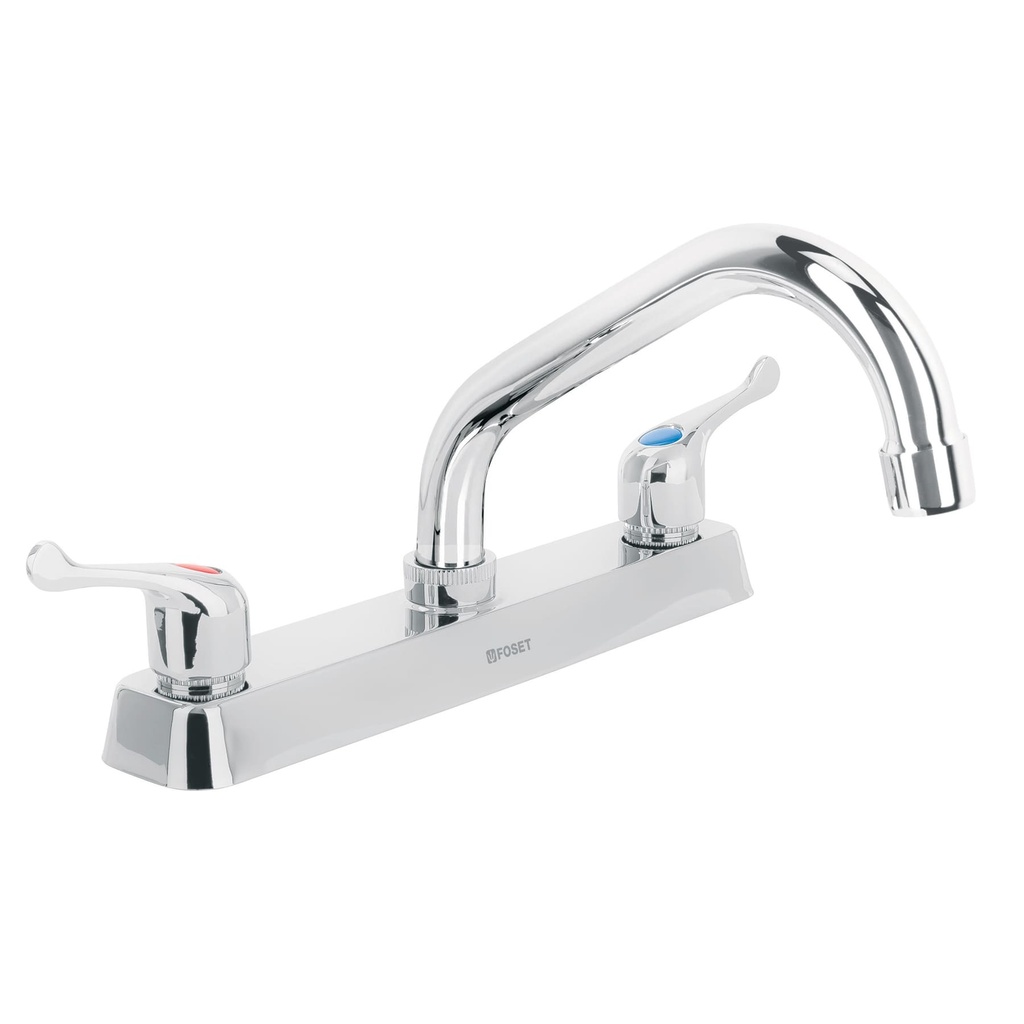 [45609] MEZCLADORA 8 PLG. P/FREGADERO CUELLO CORTO MANERALES PALANCA