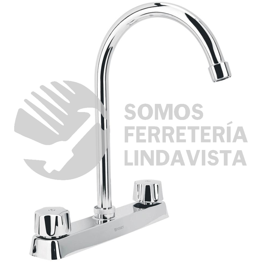 [45615] MEZCLADORA CURVA 8 PLG. P/FREGADERO MANERALES HEX CART CERÁMICO