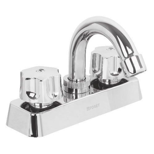 [49282] MEZCLADORA PLÁSTICA 4 PLG. CUELLO CURVO PARA LAVABO STANDARD