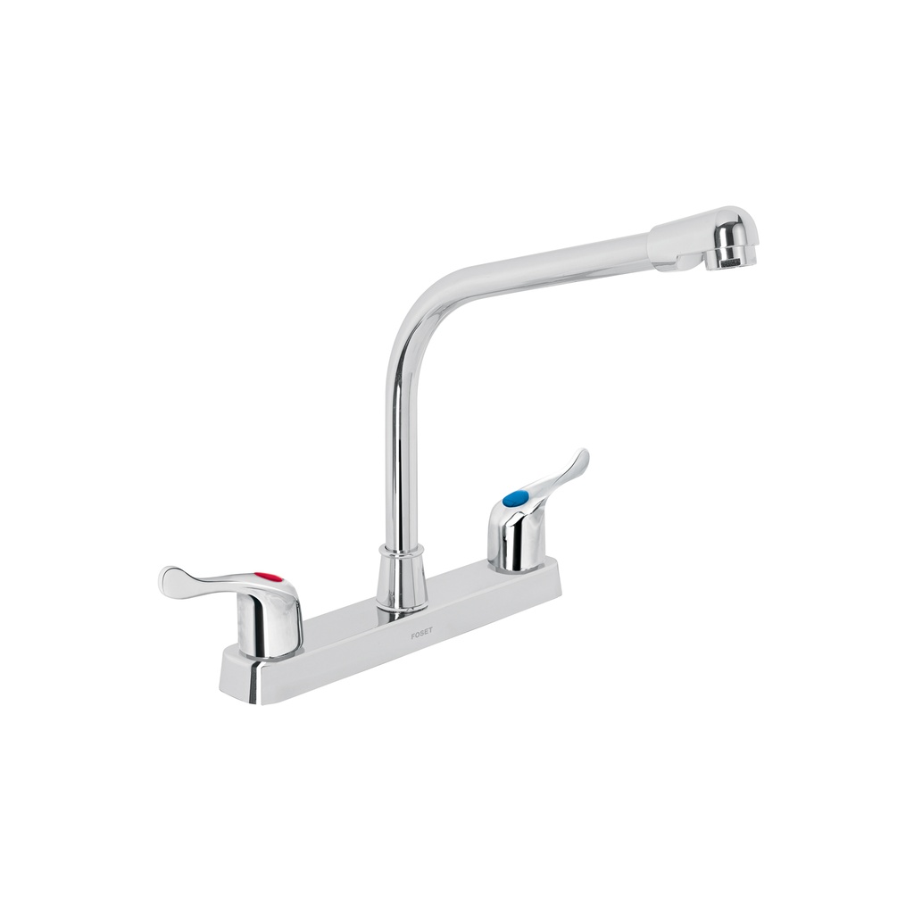 [45516] MEZCLADORA PLÁSTICA 8 PLG. CUELLO COBRA PARA FREGADERO PALANCA