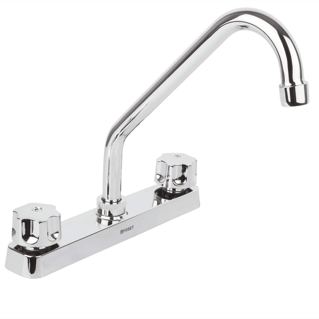 [45517] MEZCLADORA PLÁSTICA 8 PLG. CUELLO COBRA PARA FREGADERO STANDARD