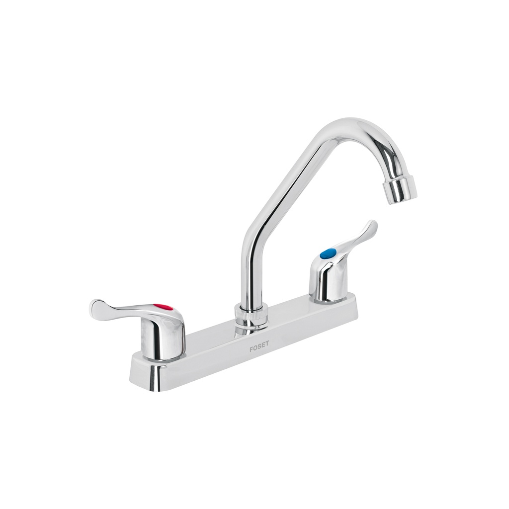 [45514] MEZCLADORA PLÁSTICA 8 PLG. CUELLO CORTO PARA FREGADERO PALANCA