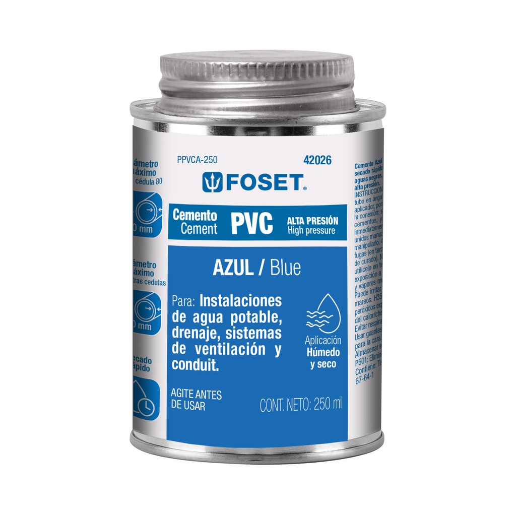 [42026] PEGAMENTO AZUL PARA PVC- BOTE 250 ML