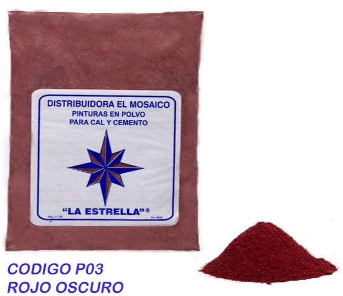[P03] PINTURA EN POLVO MOSAICO ROJO OSCURO