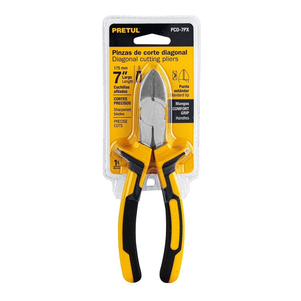 [22624] PINZA DE PUNTA Y CORTE 6 PLG. MANGO DE VINIL PRETUL