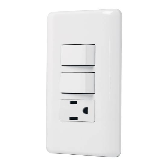 [25079] PLACA ARMADA 2 CONTACTOS E INTERRUPTOR SENCILLS BASIC