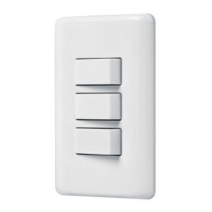 [25081] PLACA ARMADA CON CONTACTO Y 2 INTERRUPTORES SENCILLOS BASICS