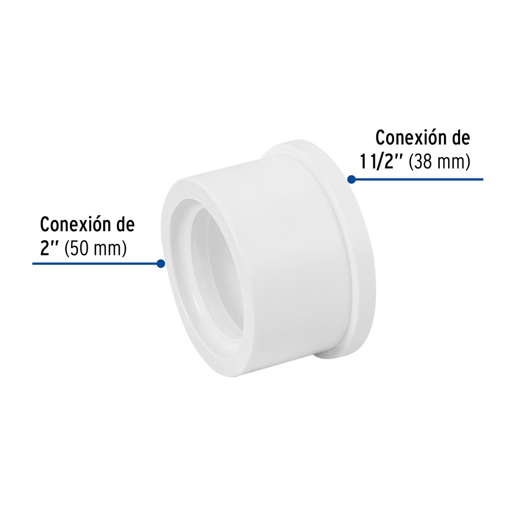 [45538] REDUCCIÓN BUSHING DE PVC 2 X 1 1/2 PLG. FOSET