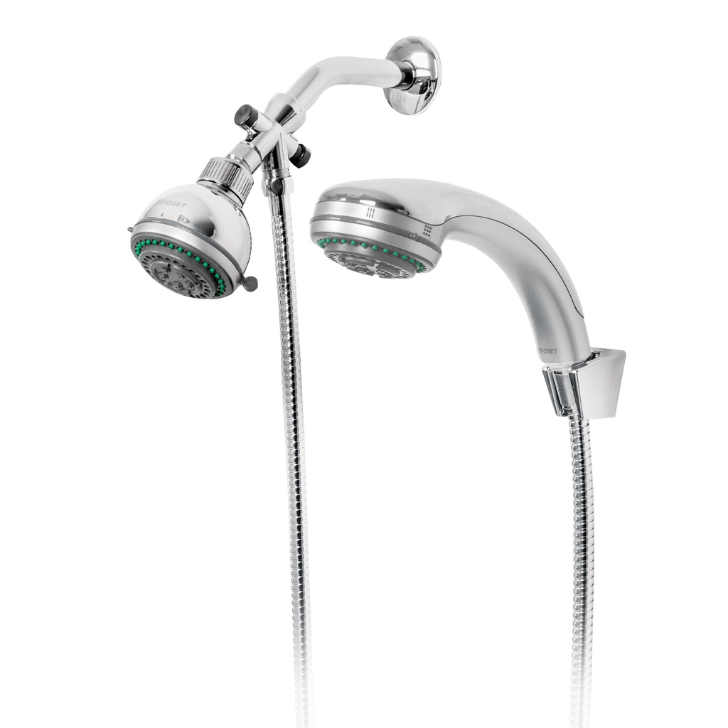 [49433] REGADERA 3" CON EXTENSIÓN TIPO TELÉFONO 5 FUNCIONES, FOSET