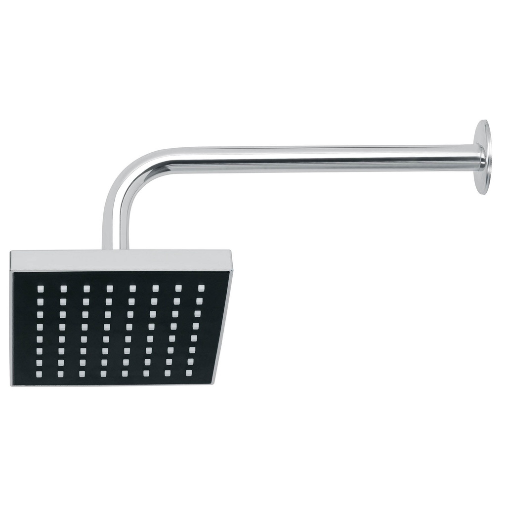 [46734] REGADERA CUADRADA ABS 6" ACABADO CROMO CON BRAZO, FOSET