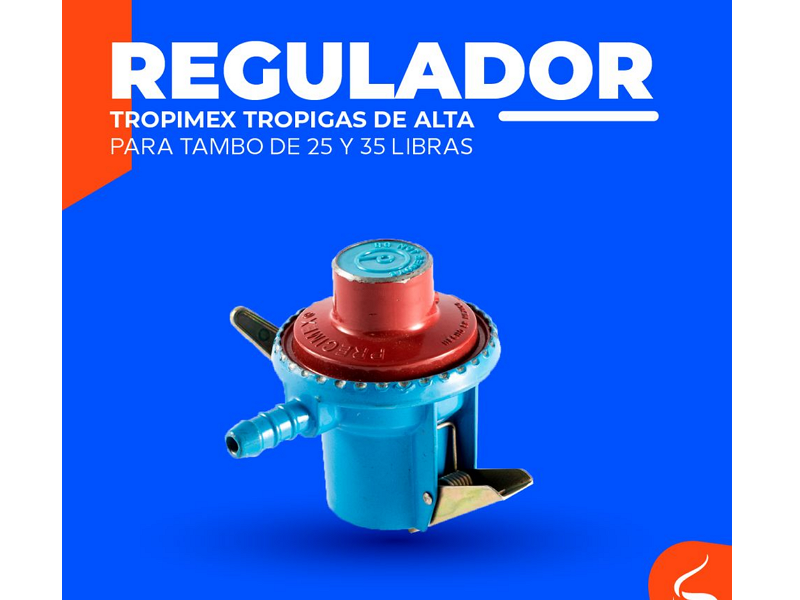 [4495] REGULADOR DE GAS R-12 100 LB TROPIGAS LARGO 7455