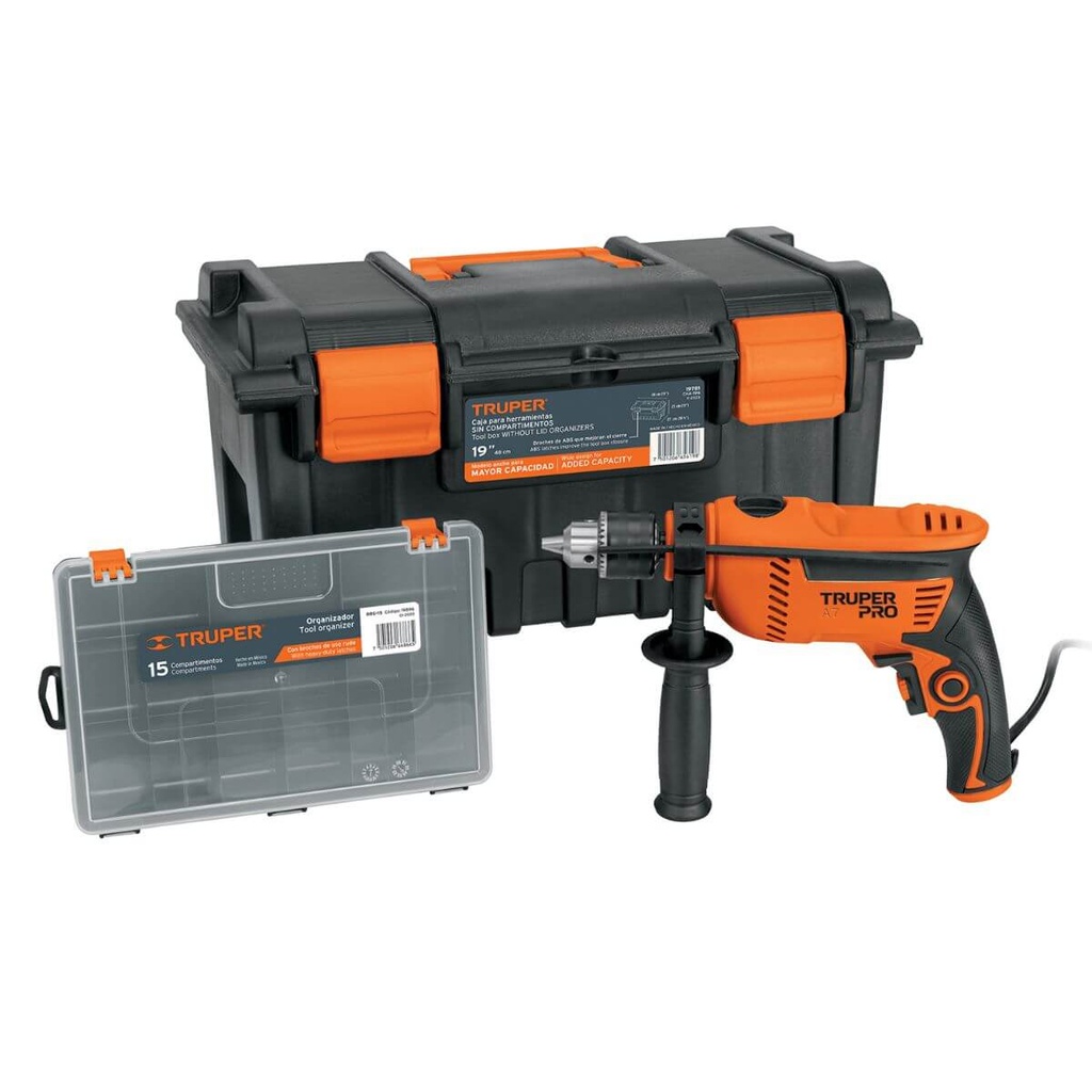 [10884] ROTOMARTILLO 1/2 PLG. 650 W CAJA PARA HERRAMIENTA Y ORGANIZADOR