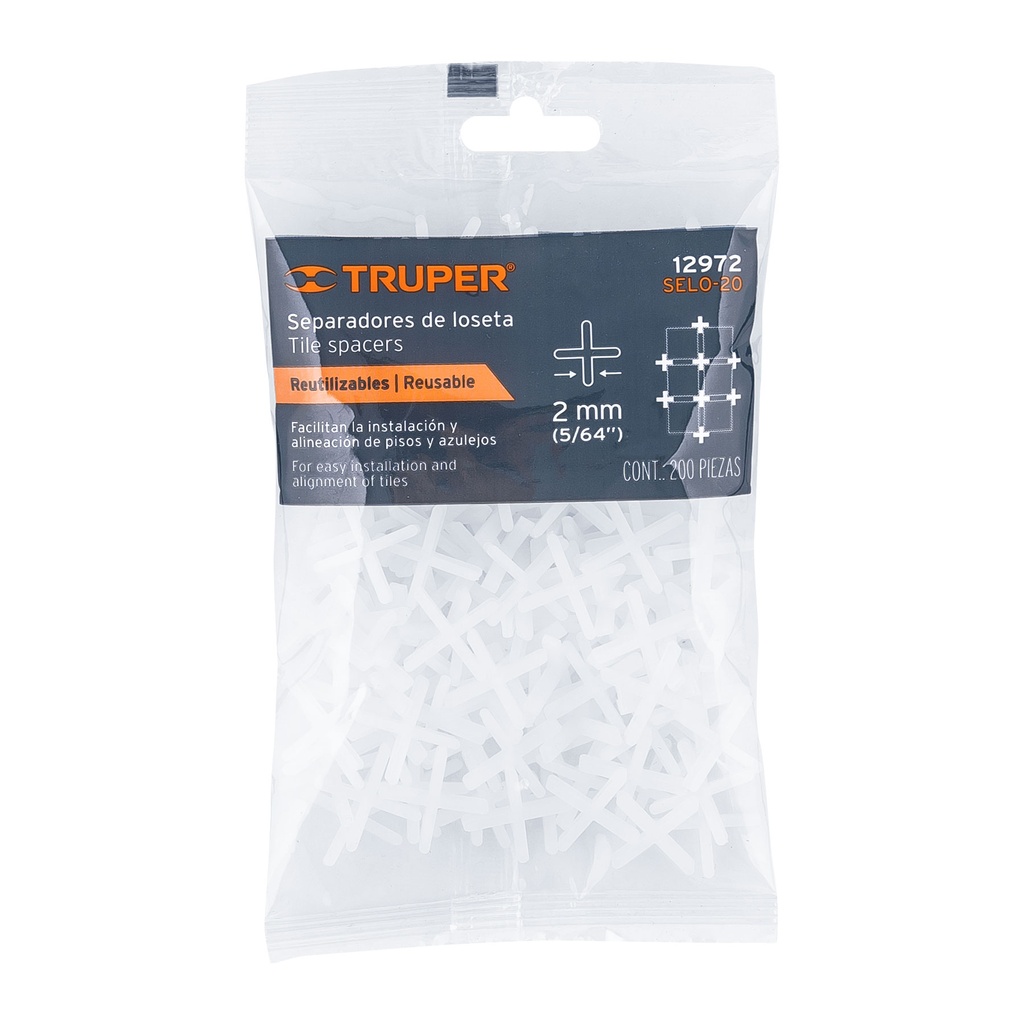 [12972] SEPARADOR DE LOSETA DE 2.0 MM (BOLSA 200 UNIDADES)