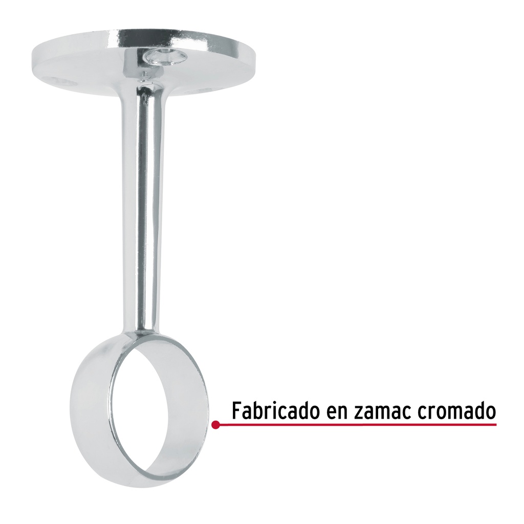 [48976] SOPORTE CENTRAL DE ZAMAK P/TUBO REDONDO TRUPER