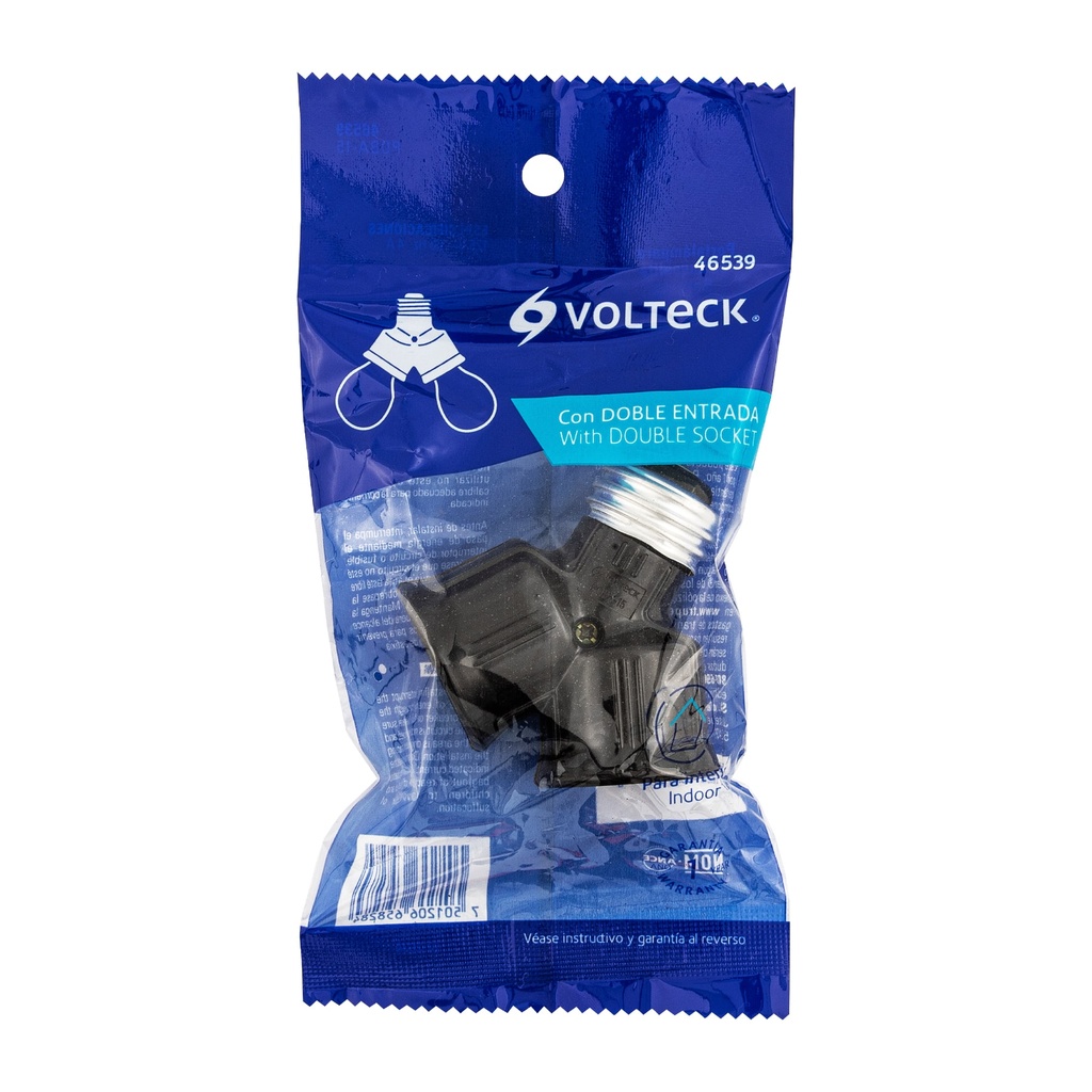 [46539] SOQUET PORTALAMPARA DOBLE ENTRADA VOLTECK