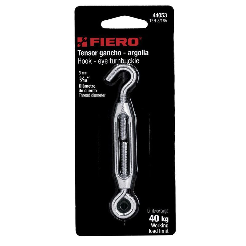 [44053] TENSOR ZINC 3/16 PLG. GANCHO ARGOLLA FIERO