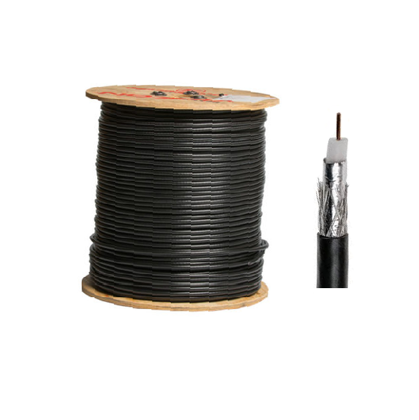 [012463] CABLE COAXIAL RG 6 TECH NEGRO P/TELEVISION